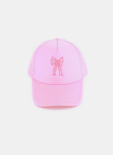 Zenana Ribbon Bow Embroidery Trucker Hat