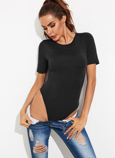 Round Neck Short Sleeve Bodysuit