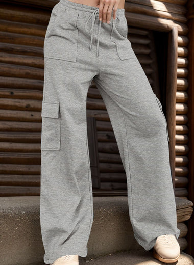 Drawstring Active Pants with Pockets