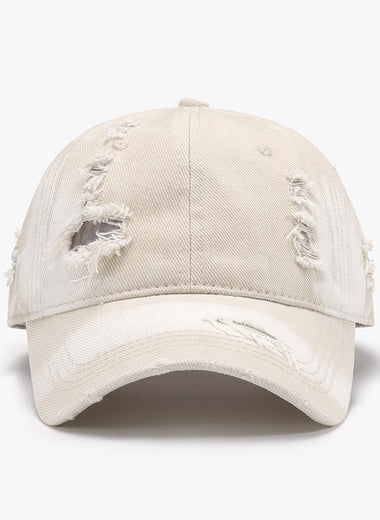 Distressed Adjustable Cotton Baseball Cap