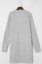 Pocketed Open Front Long Sleeve Cardigan