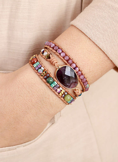 Triple-Layer Amethyst Bracelet