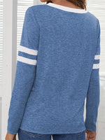 Heathered V-Neck Long Sleeve T-Shirt