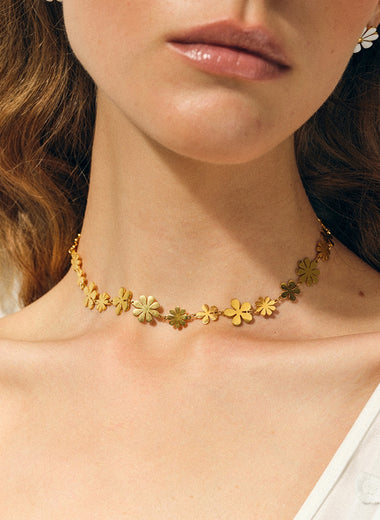 18K Gold-Plated Flower Necklace