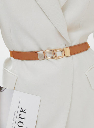 Geometric Double Buckle Elastic Belt