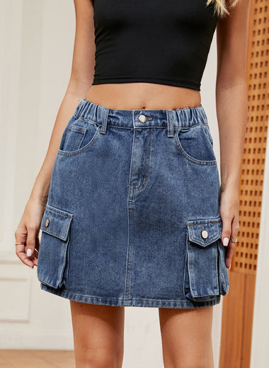 High Waist Denim Skirt