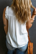 Frill Notched Sleeveless Tank