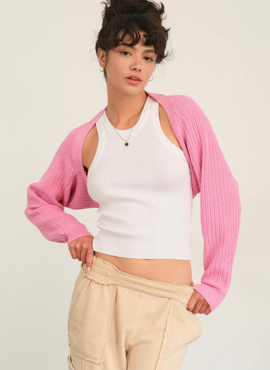 HYFVE Ribbed Knit Bolero Cardigan