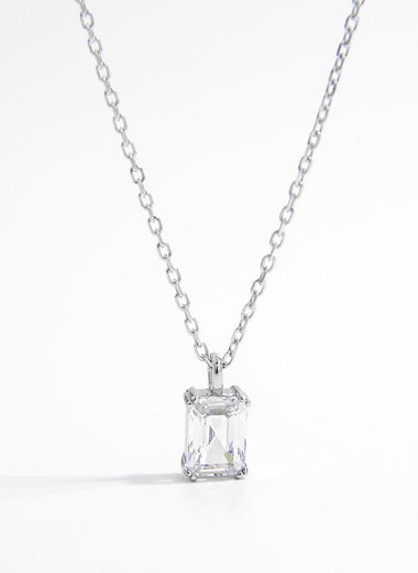 925 Sterling Silver Zircon Pendant Necklace