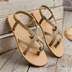 PU Leather Crisscross Flat Sandals