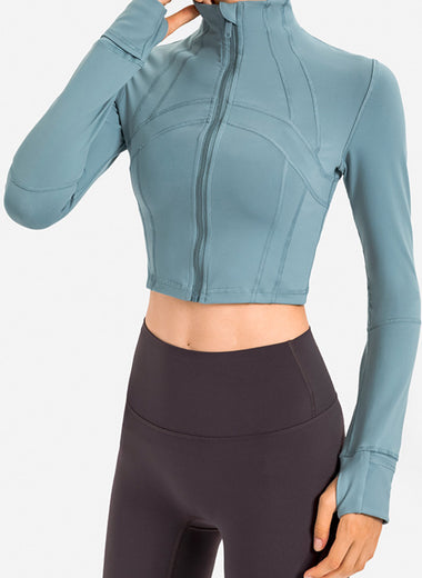 Zip Front Cropped Sports Jacket