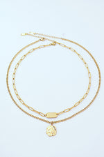 Gold-Plated Double-Layered Pendant Necklace