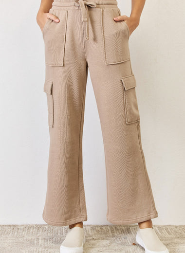 RISEN High Waist Cargo Wide Leg Pants