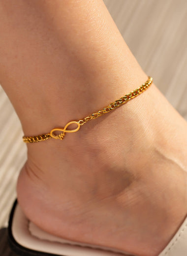 Titanium Steel Infinity Anklet Bracelet