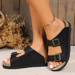 PU Leather Buckle Sandals