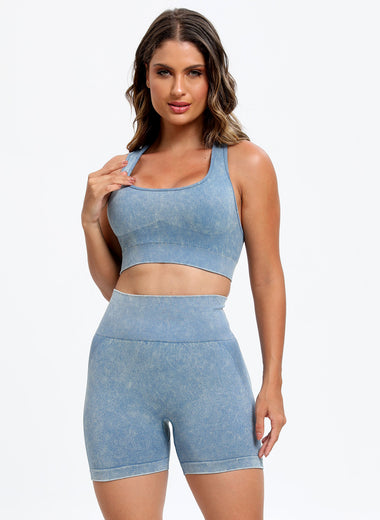 Scoop Neck Wide Strap Top and Shorts Active Set