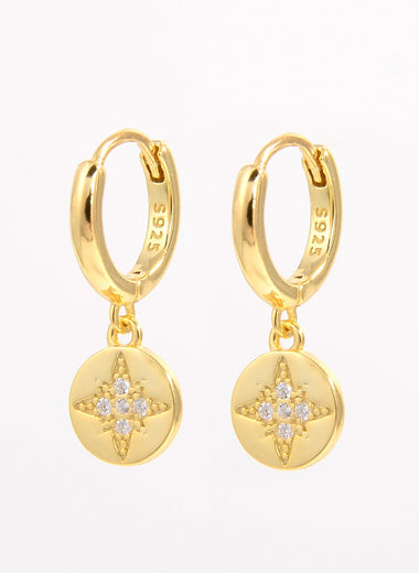 925 Sterling Silver Inlaid Zircon Earrings