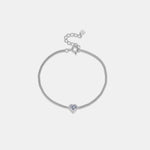 Heart Inlaid Zircon Spring Ring Closure Bracelet