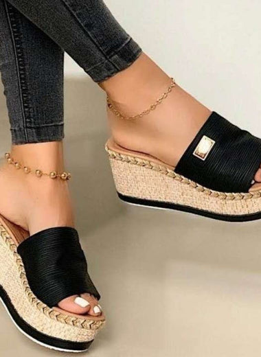 PU Leather Open Toe Sandals