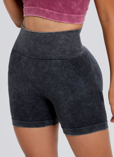 Washed High Waist Active Shorts