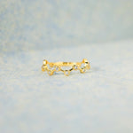 18K Gold-Plated 925 Sterling Silver Zircon Ring