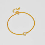 Heart Inlaid Zircon Spring Ring Closure Bracelet