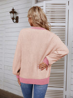 Decorative Button Round Neck Sweater