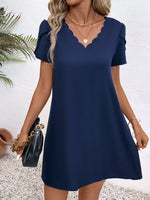 V-Neck Short Sleeve Mini Dress