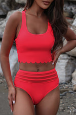 Scoop Neck Sleeveless Swim Set