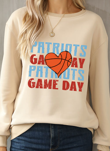 PATRIOTS GAME DAY Round Neck Dropped Shoulder Sweatshirt