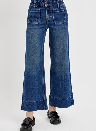 RISEN Elastic Band Wide Leg Jeans