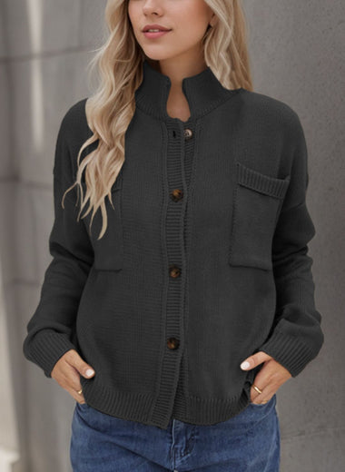 Button Up Long Sleeve Cardigan