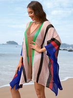 Openwork Color Block Plunge Cover-Up