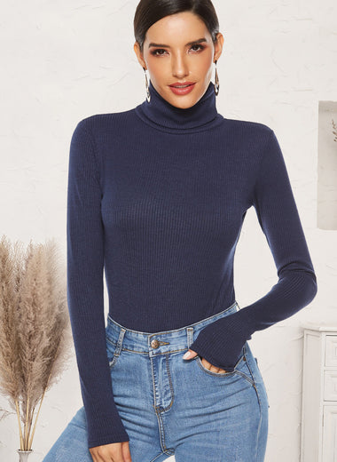 Ribbed Turtleneck Long Sleeve Bodysuit