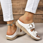 PU Leather Open Toe Buckle Sandals