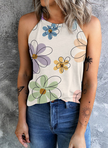 Printed Round Neck Tank