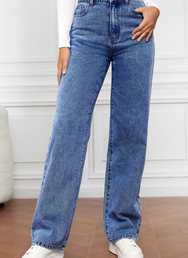 High Waist Straight Jeans