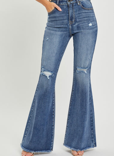 RISEN High Waist Distressed Fare Jeans