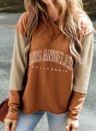 Letter Graphic Long Sleeve Hoodie