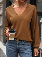 V-Neck Long Sleeve Top