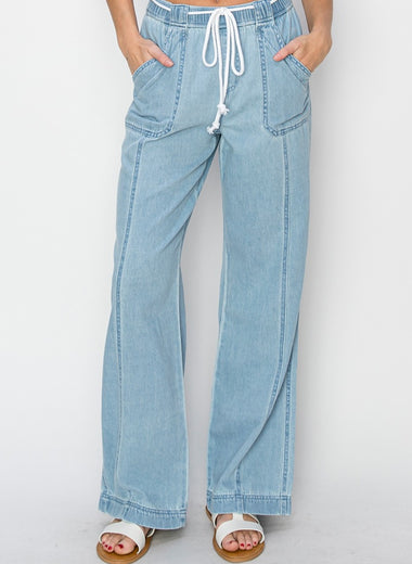 RISEN High Rise Straight Jeans