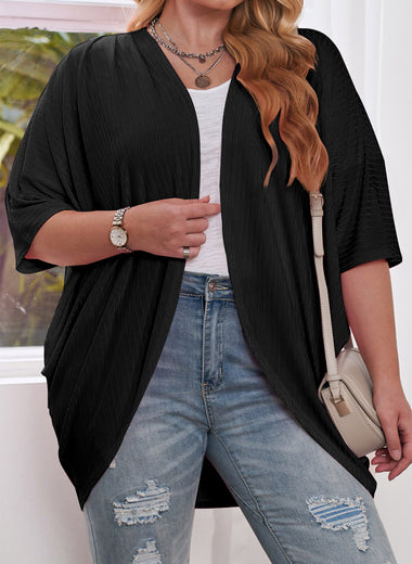 Plus Size Ribbed Cocoon Cover Up