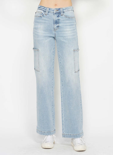 Judy Blue Full Size High Waist Straight Cargo Jeans