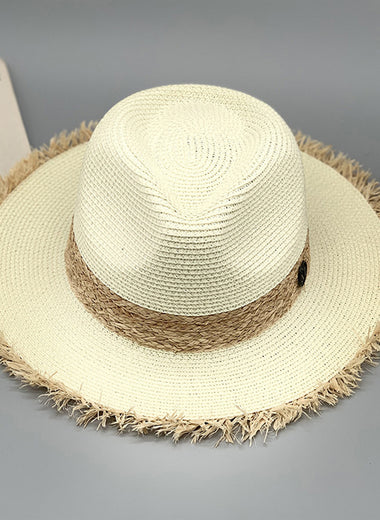 Raw Hem Raffia Hat