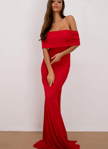 Off-Shoulder Floor Length Dress