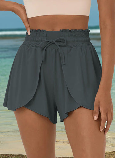 Drawstring Elastic Waist Swim Shorts