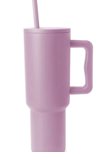 Monochromatic Stainless Steel Tumbler with Matching Straw