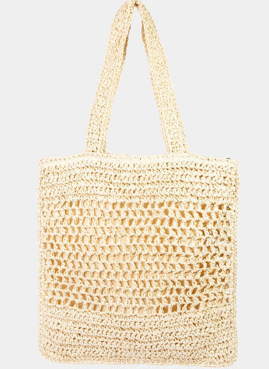 Fame Straw-Paper Crochet Tote Bag