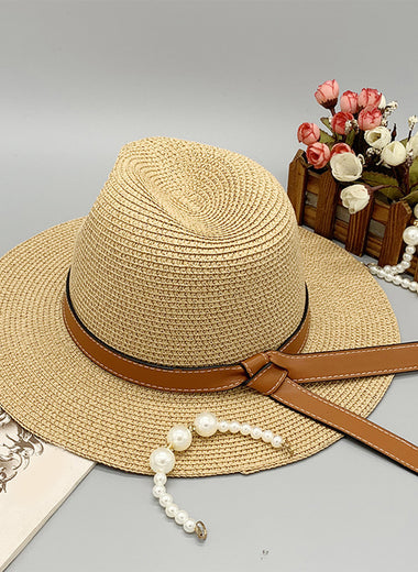 Wide Brim Paper Braided Hat