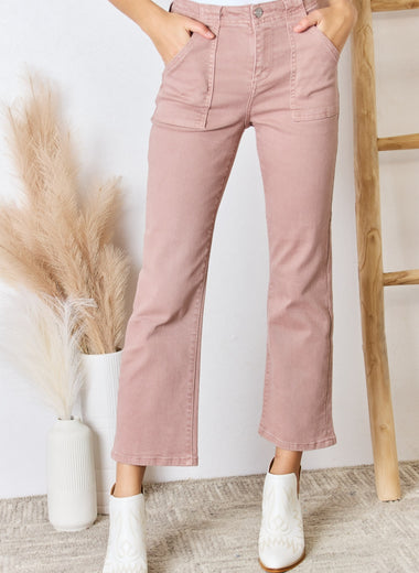 RISEN Full Size High Rise Ankle Flare Jeans